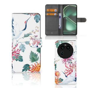 OPPO Find X6 Telefoonhoesje met Pasjes Bird Flowers