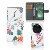 OPPO Find X6 Telefoonhoesje met Pasjes Bird Flowers - thumbnail