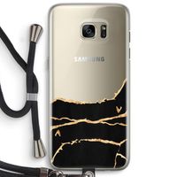 Gouden marmer: Samsung Galaxy S7 Edge Transparant Hoesje met koord