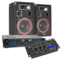 MAX Complete 500W Bluetooth DJ Set met Speakers, Versterker en Mixer - thumbnail