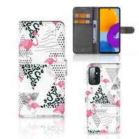 Samsung Galaxy M52 Telefoonhoesje met Pasjes Flamingo Triangle - thumbnail