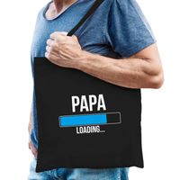 Papa loading cadeau katoenen tas zwart voor heren - Cadeau aanstaande papa - Feest Boodschappentassen