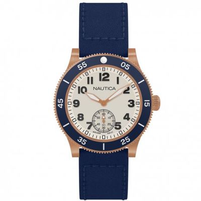 Nautica horlogeband NAPHST003 Silicoon Blauw 22mm + blauw stiksel