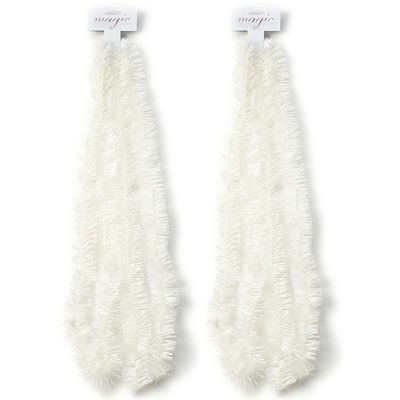 2x Witte kerstslingers 5 x 270 cm kerstboom versieringen