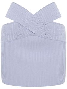 Dion Lee minijupe ajustée à effet peau de serpent - Gris