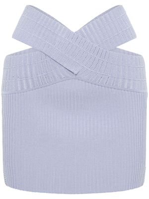 Dion Lee minijupe ajustée à effet peau de serpent - Gris
