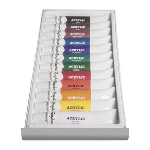 Rayher hobby Acrylverf schilder setje - 12 kleuren tubes van 12 ml - Knutselmateriaal - creatief