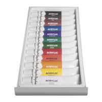 Rayher hobby Acrylverf schilder setje - 12 kleuren tubes van 12 ml - Knutselmateriaal - creatief