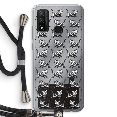 Zwarte poes: Huawei P Smart (2020) Transparant Hoesje met koord
