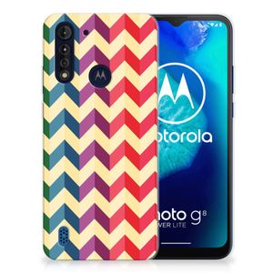 Motorola Moto G8 Power Lite TPU bumper Zigzag Multi Color