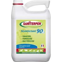 SANITERPEN Desinfectiemiddel 90 Hoge prestaties - voor leefomgeving, voertuigen en uitrusting voor transport van dieren - 5 L