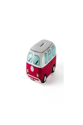 Devoted Surf Van Piggy Bank Spaarpot Rood