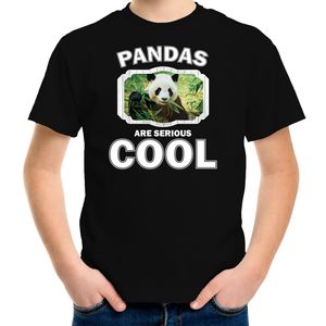 Dieren panda t-shirt zwart kinderen - pandas are cool shirt jongens en meisjes