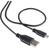 Renkforce USB-kabel USB 2.0 USB-A stekker, USB-micro-B stekker 1.00 m Zwart SuperSoft-mantel RF-4032111 - thumbnail