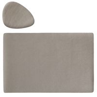 Placemats en onderzetters lederlook - set 6x - metallic taupe - 45 x 30 cm - thumbnail