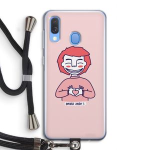 Hartje: Samsung Galaxy A40 Transparant Hoesje met koord