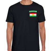 Koerdistan thema t-shirt - met vlag op borst - zwart - voor heren - landen shirt - supporters
