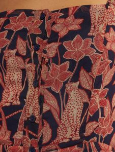 Glamorous / jurk Flower in blauw