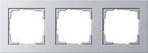 Gira E2 afdekraam 3-voudig aluminium