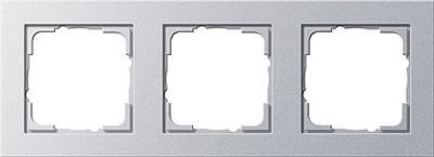 Gira E2 afdekraam 3-voudig aluminium