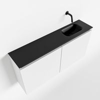 Toiletmeubel Mondiaz Ture | 100 cm | Meubelkleur Talc | Eden wastafel Urban Rechts | Zonder kraangat