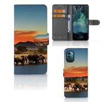 Nokia G11 | G21 | Telefoonhoesje | Met pasjeshouder | Olifanten