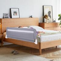 Bedhek voor Peuters 120 cm Opvouwbaar Babybedhek met Afneembare en Wasbare Hoes Grijs
