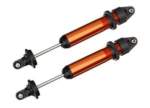 Shocks, GTX, aluminum, orange-anodized (fully assembled w/o springs) (2) (TRX-7761T)