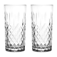 Longdrinkglazen - 12x - Diamond - 300 ml - glas - waterglazen - thumbnail