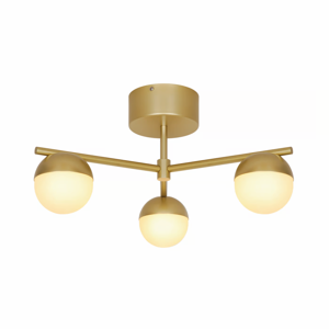 Plafondlamp goud 3 Bollen Opaal glas Contina