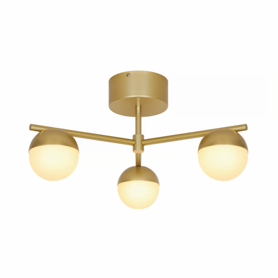 Plafondlamp goud 3 Bollen Opaal glas Contina