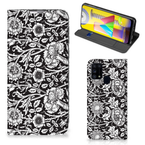 Samsung Galaxy M31 Smart Cover Black Flowers