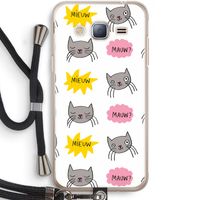 Meow: Samsung Galaxy J3 (2016) Transparant Hoesje met koord