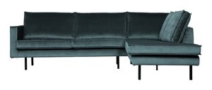 BePureHome Hoekbank 'Rodeo' Rechts, Velvet, kleur Teal
