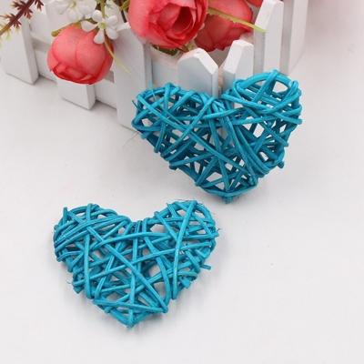 5 stuks 6cm kunstmatige stro bal DIY decoratie rotan hart Christmas decor Home ornament (licht blauw)