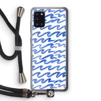 Blauwe golven: Samsung Galaxy A31 Transparant Hoesje met koord Blauwe golven: Samsung Galaxy A31 Transparant Hoesje met koord
