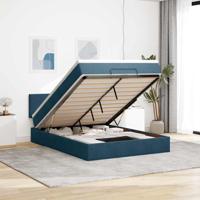 Ottoman bed met matras en LED's 140x190cm fluweel donkerblauw