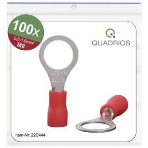 Quadrios 22C444 Ringkabelschoen Dwarsdoorsnede (max.): 1.5 mm² Gat diameter: 8.5 mm Deels geïsoleerd Rood 1 set(s)