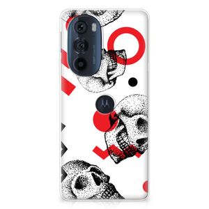 Silicone Back Case Motorola Edge 30 Pro Skull Red