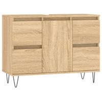 The Living Store Badkaast Sonoma Eiken - 80 x 33 x 60 cm - Duurzaam bewerkt hout en ijzer