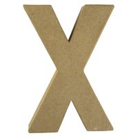 Letter X van papier mache onbeschilderd