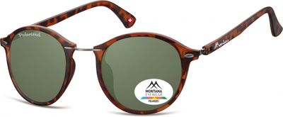 Montana zonnebril unisex panto gevlamd bruin/groen (MP22)
