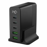 Ansmann Desktop Ladegerät mit Display DC5140PD 140W USB-oplader 140 W 2x USB-A, 3x USB-C USB PD Zwart Binnen - thumbnail