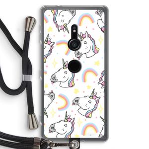 Rainbow Unicorn: Sony Xperia XZ2 Transparant Hoesje met koord