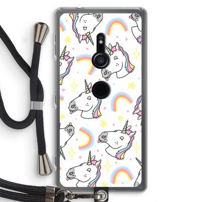 Rainbow Unicorn: Sony Xperia XZ2 Transparant Hoesje met koord