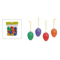 36x Paaseieren paastak hangertjes kleurenmix 6 cm