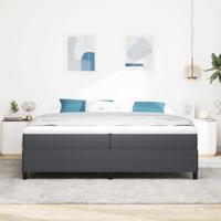 Bedframe Donkergrijs 200 x 200 cm Katoenen stof