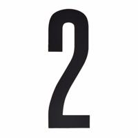 Hobby cijfers stickers - cijfer 2 - zwart - 10 cm - Huisvuil container - brievenbus