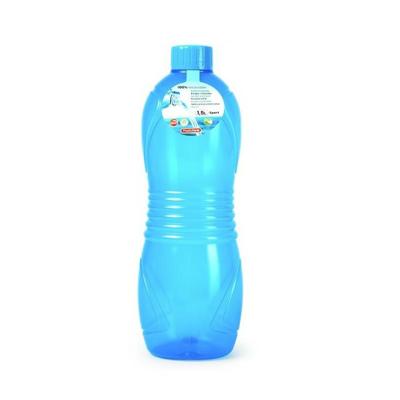 Plasticforte Drinkfles/waterfles/bidon - 1500 ml - transparant/blauw - kunststof