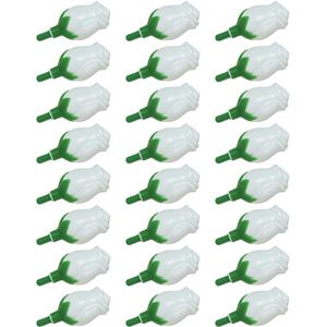 24x Witte roos bellenblazen 6 cm bruiloft/jubileum